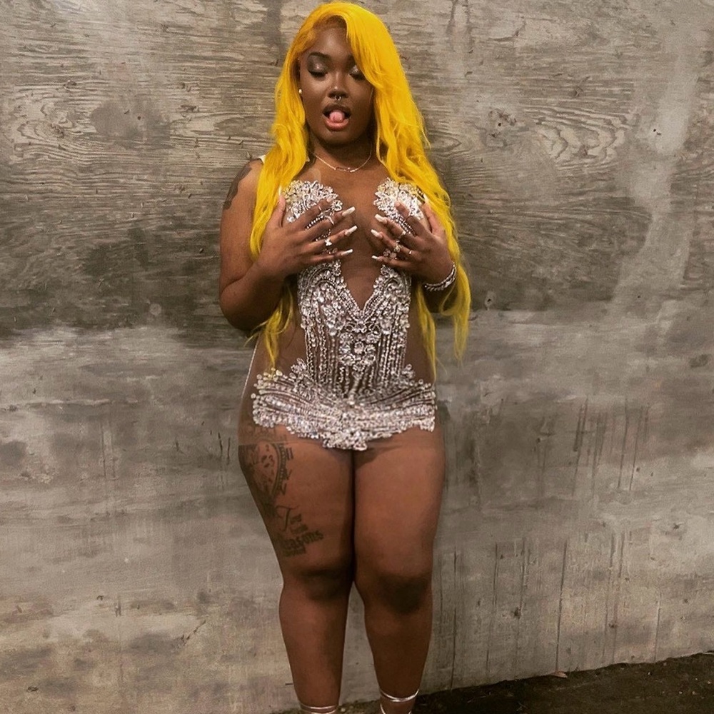 Yellow and Silver Embellished Mini Dress